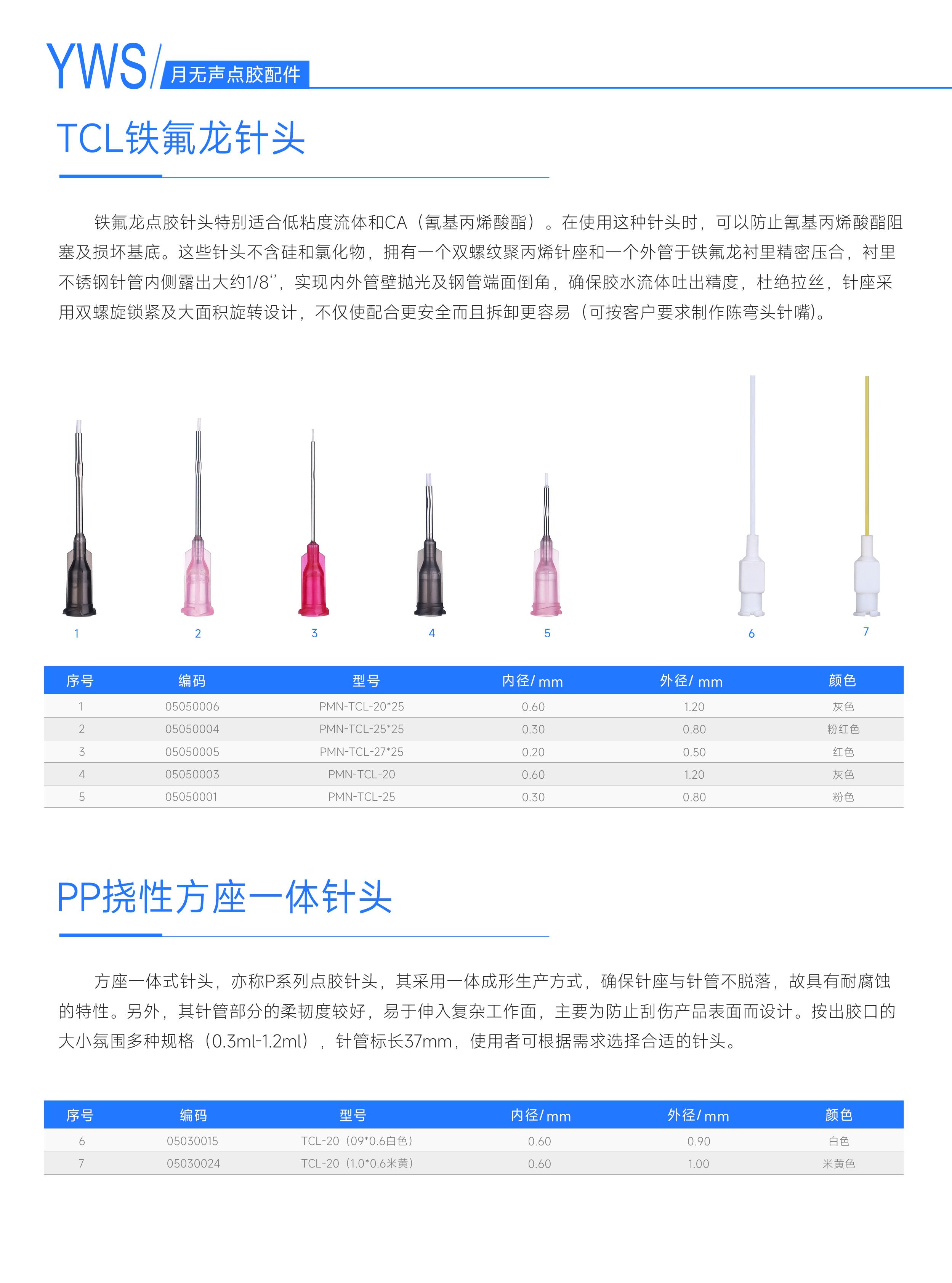 TCL鐵氟龍針頭&PP撓性方座一體針頭